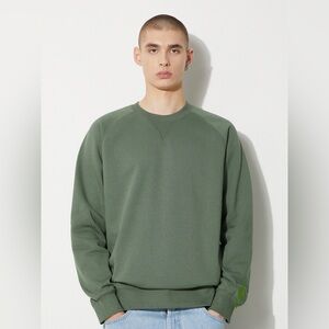 French Terry Crew Sweatshirt In Green, size L
